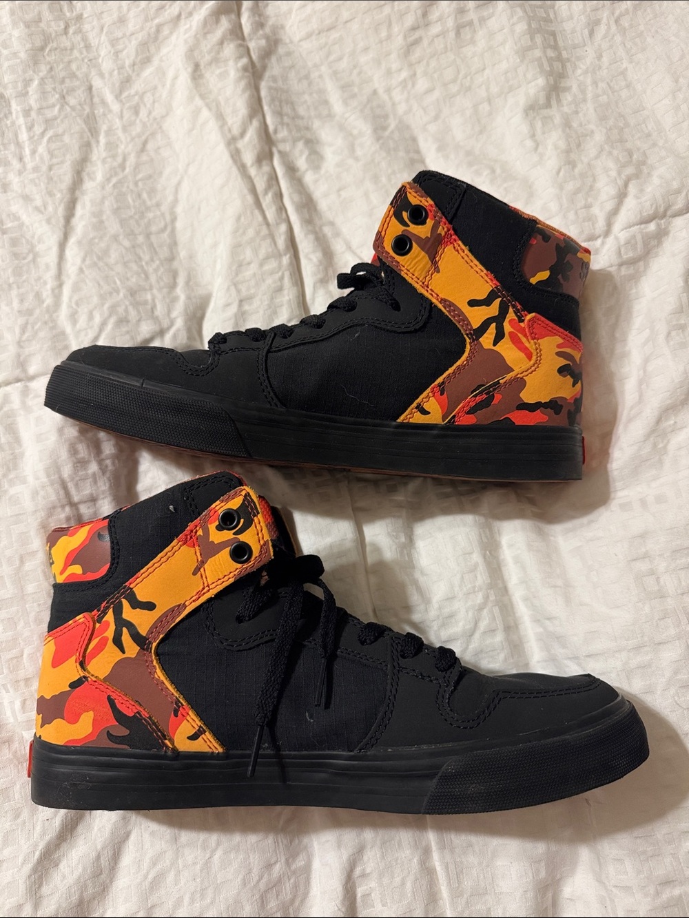 Supra x Rothco 2018 Savage Orange & Black Camo US 9 Rare Vaider Skate Street